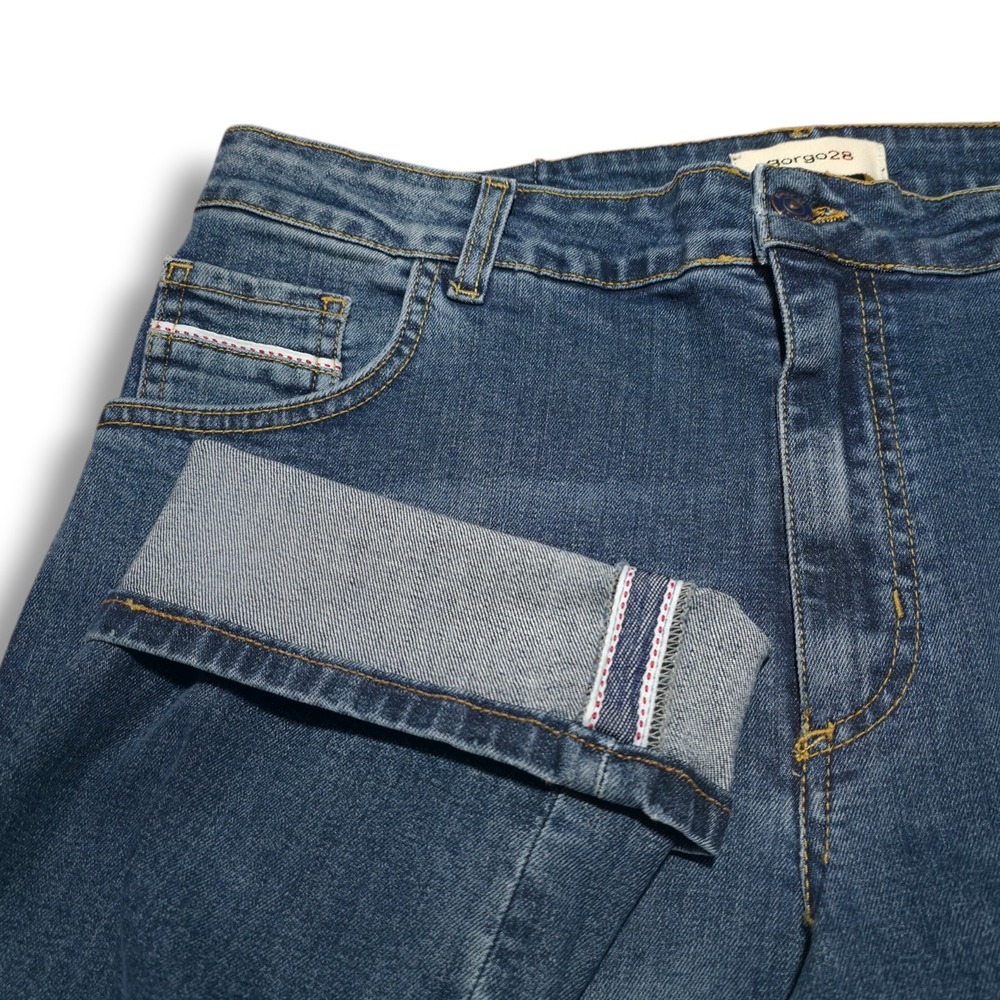 Borgo28 Selvedge Jeans Mens Size 34 x 30 Made In Italy Pants Blue Medium Wash